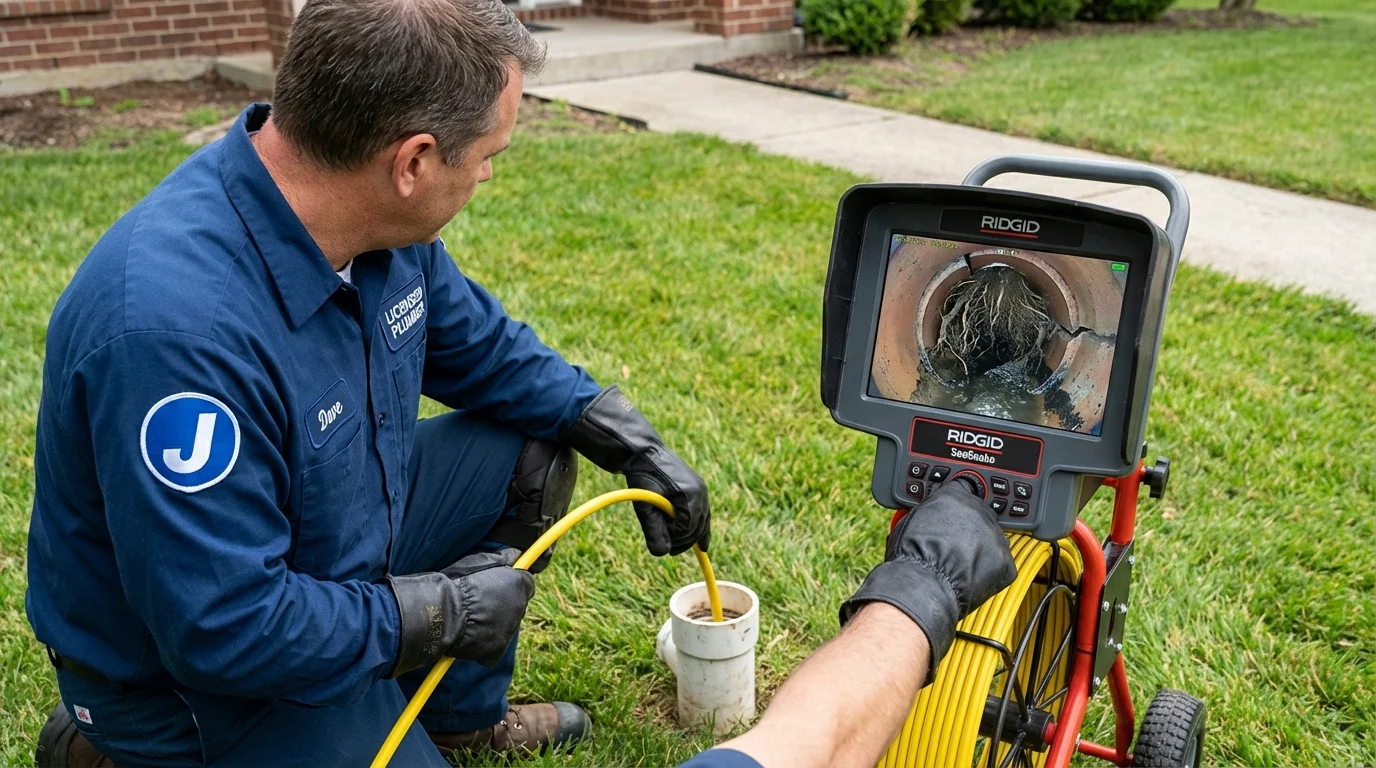 Sewer camera inspection being performed by Johns Plumbing LLC in Ashton